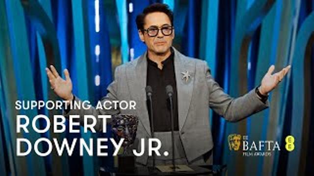 Robert Downey Jr. wins Supporting Actor for his role in Oppenheimer | EE BAFTA Film Awards 2024 thumbnail